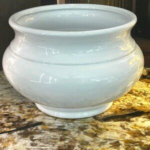 Large Vintage White Flower Pot Ceramic Planter Vase